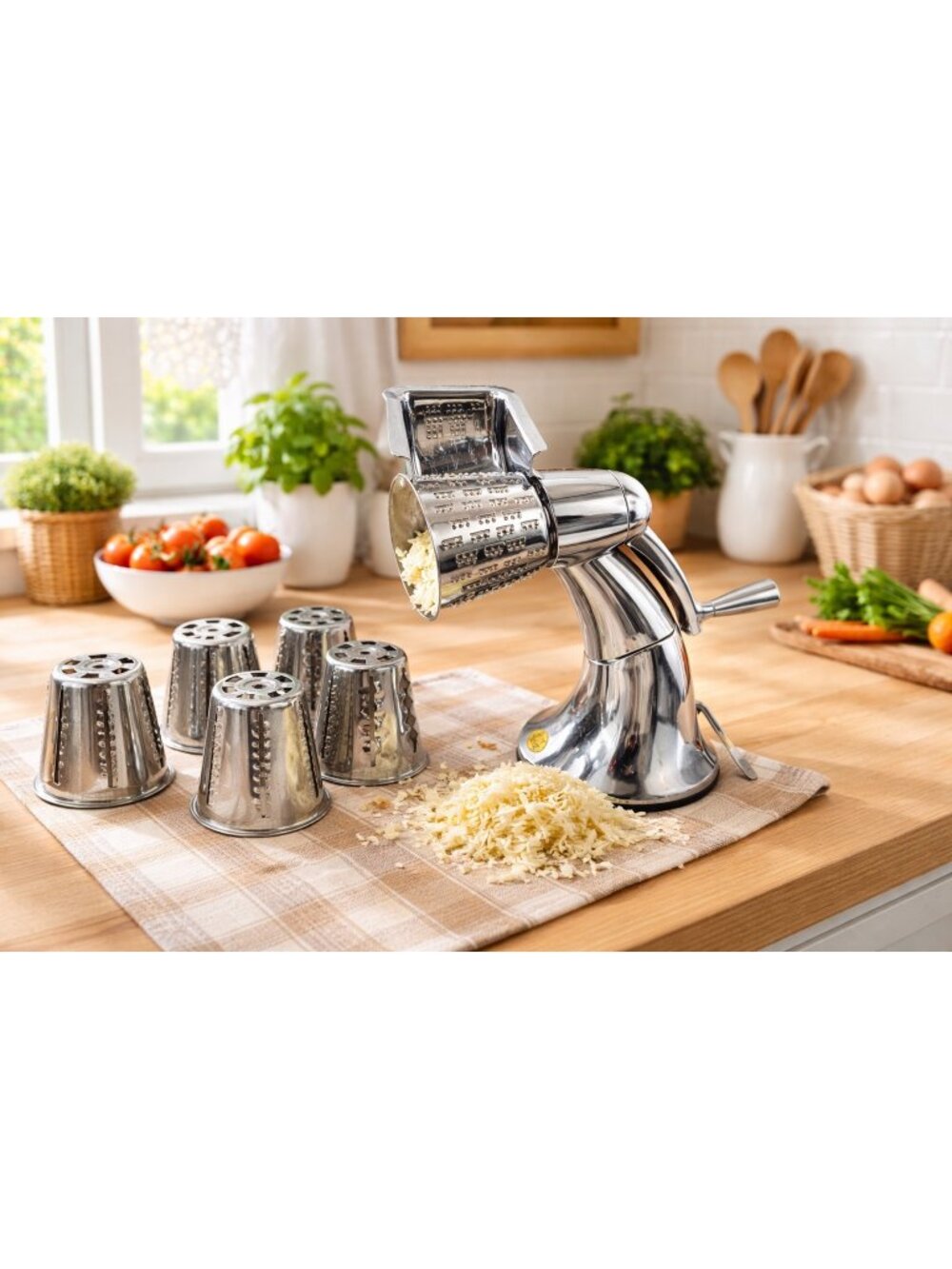 VTG 60s Royal Prestige Manual Stainless Steel Rotary Food Grater With 5 Blades